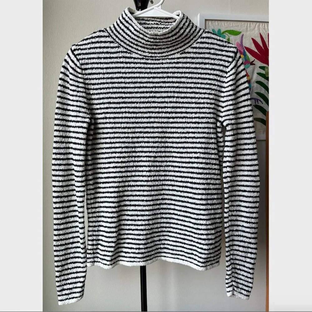 J. Crew Striped Mockneck Pullover Sweater - Size XXS